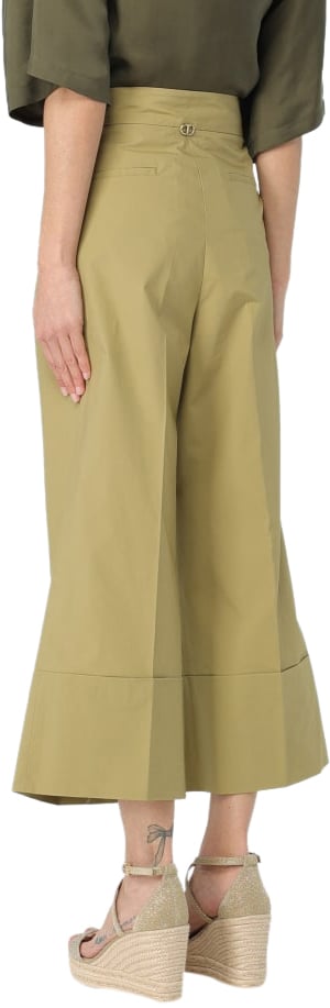 Twin-set Trousers Gray Green Grijs