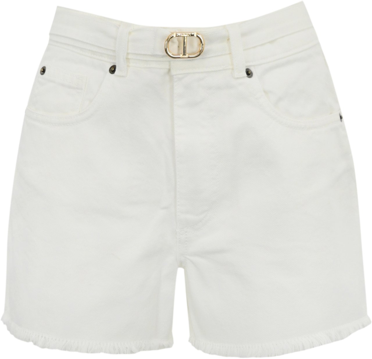 Twin-set Shorts Denim Bianco Lichtblauw