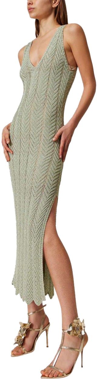 Twin-set Twin-set Abiti Water Green Lurex Groen