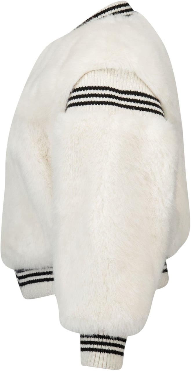 Twin-set Twinset Kinder Meisjes Faux Fur Jassen In Off White Wit
