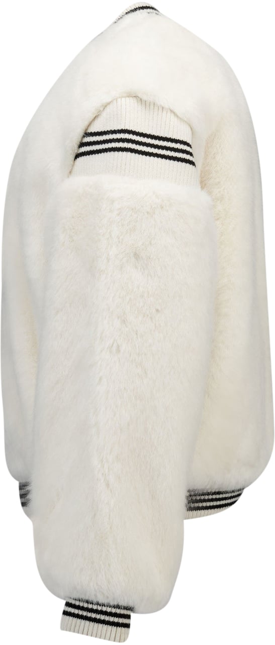 Twin-set Twinset Kinder Meisjes Faux Fur Jassen In Off White Wit
