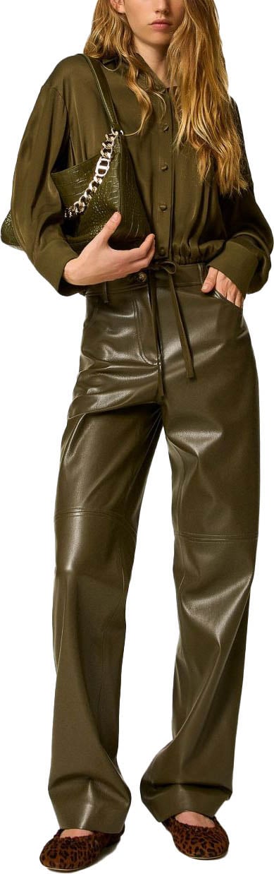 Twin-set Trousers Green Olive Groen