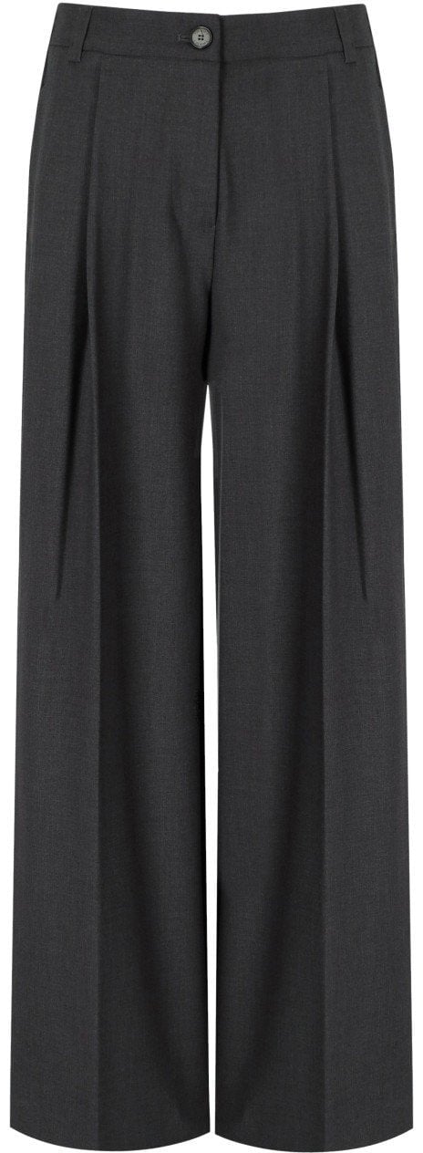Twin-set TWINSET ANTHRACITE GREY WIDE LEG PANTS Grijs