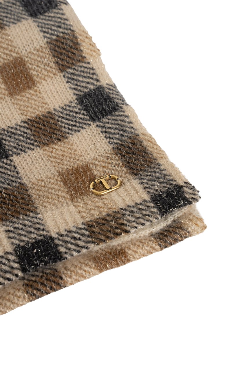 Twin-set Scarfs Stcheck Cammellonero Navy