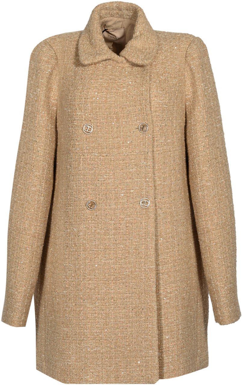 Twin-set Coats Boucle Beigeoro Beige