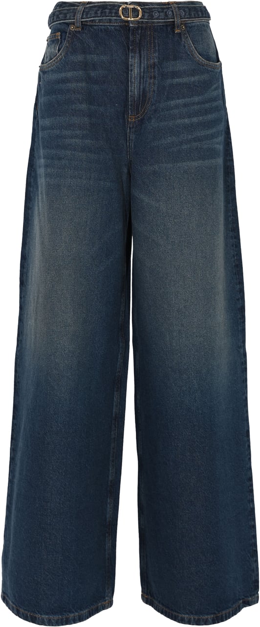 Twin-set Trousers Denim Scuro Blauw