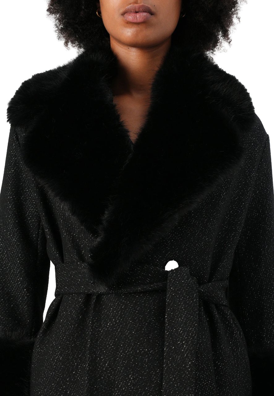 Twin-set Coats Black Zwart