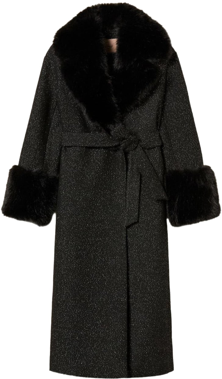 Twin-set Coats Black Zwart