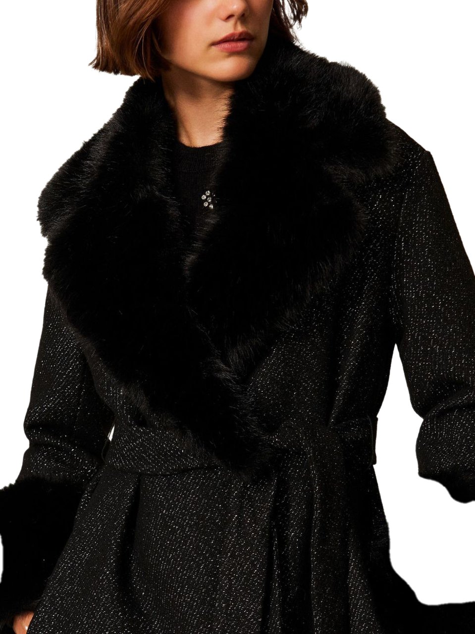 Twin-set Coats Black Zwart