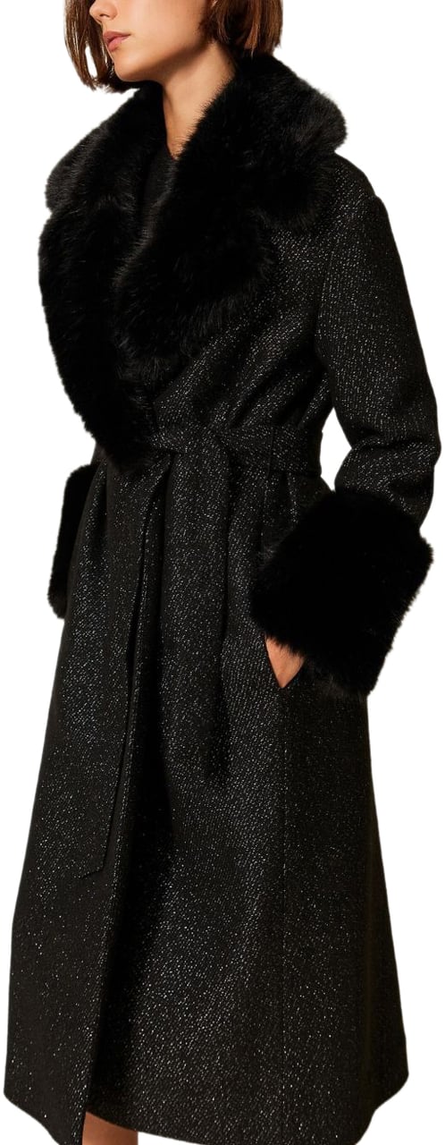 Twin-set Coats Black Zwart