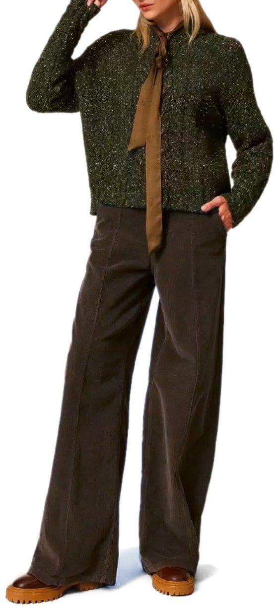 Twin-set TWINSET CHOCOLATE CORDUROY PANTS Bruin