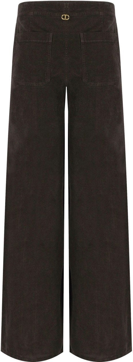 Twin-set TWINSET CHOCOLATE CORDUROY PANTS Bruin