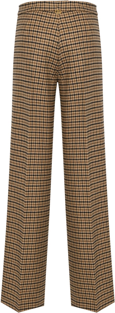 Twin-set Trousers Small Check Cammellonero Beige