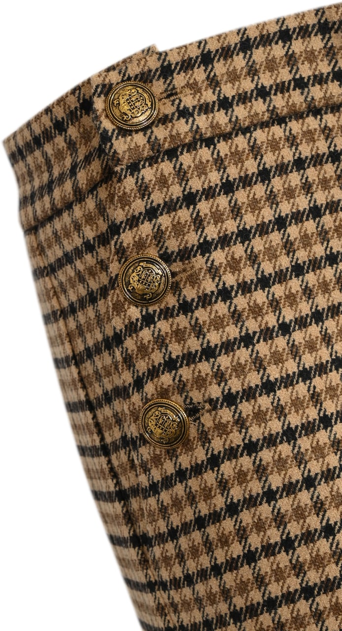 Twin-set Trousers Small Check Cammellonero Beige