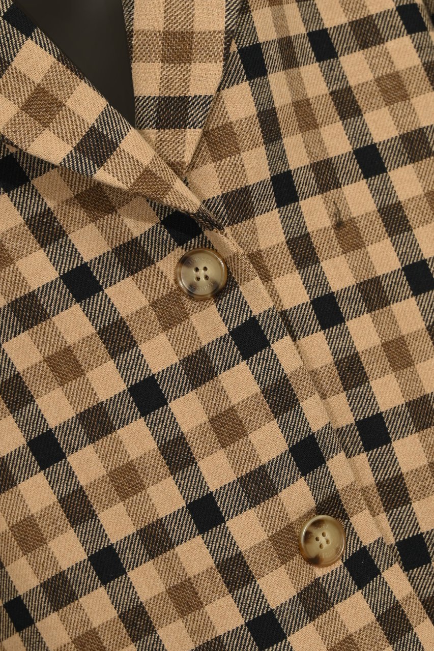 Twin-set Coats Check Cammellonero Beige