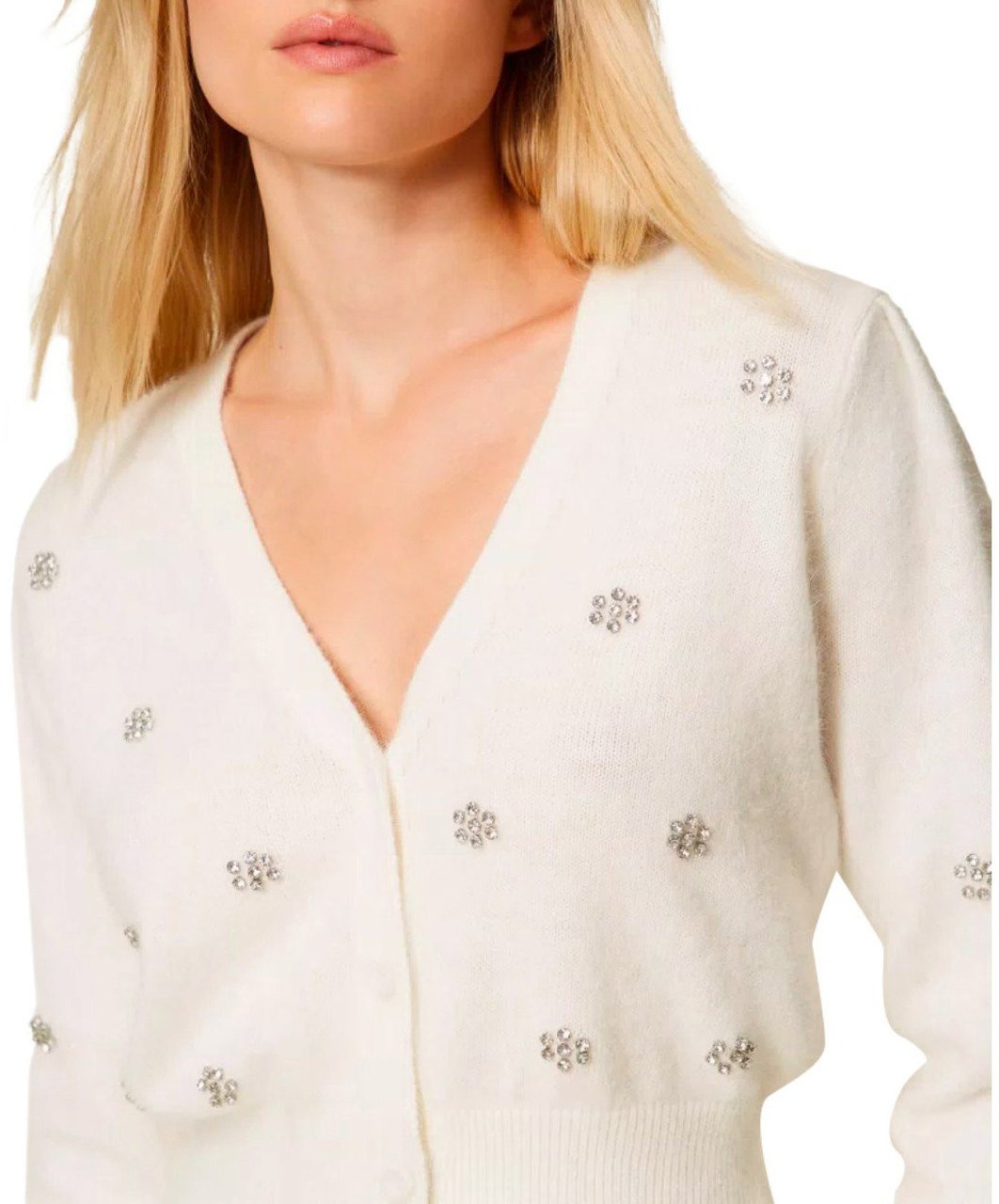 Twin-set TWINSET CROPPED CARDIGAN Wit