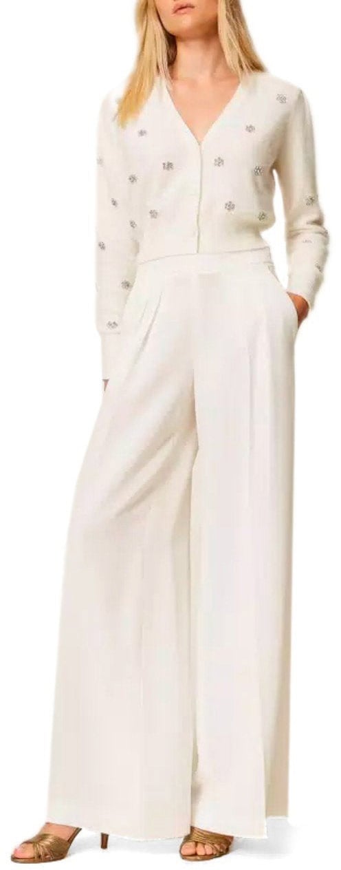 Twin-set TWINSET CROPPED CARDIGAN Wit