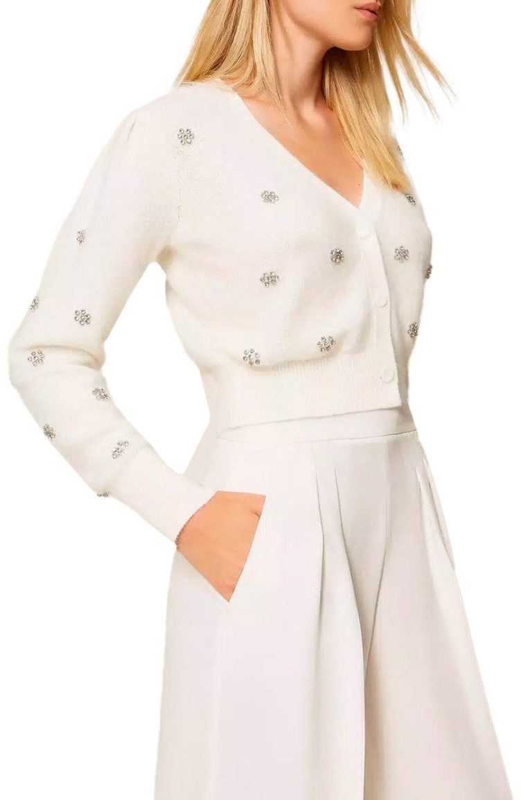 Twin-set TWINSET CROPPED CARDIGAN Wit