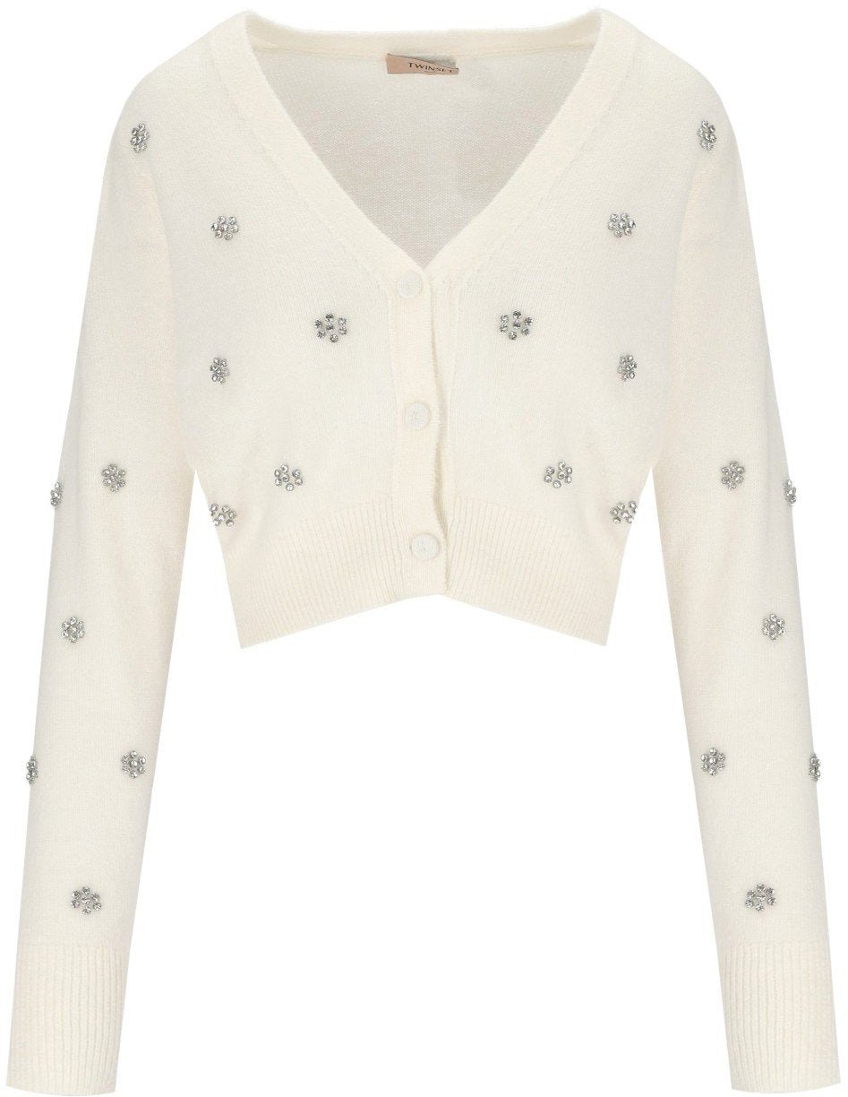 Twin-set TWINSET CROPPED CARDIGAN Wit