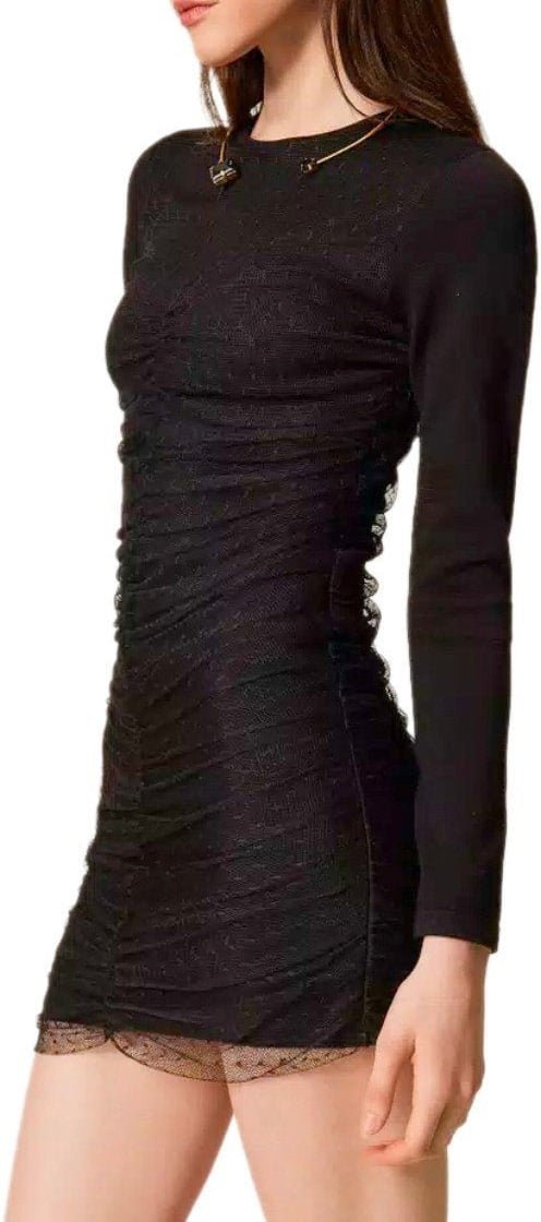 Twin-set TWINSET PLUMETIS DRESS Zwart