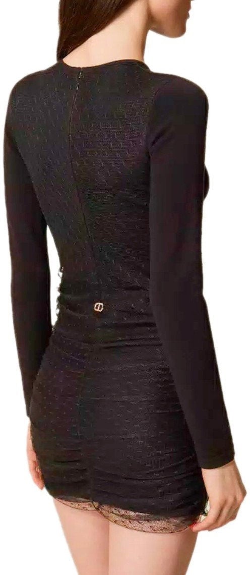 Twin-set TWINSET PLUMETIS DRESS Zwart