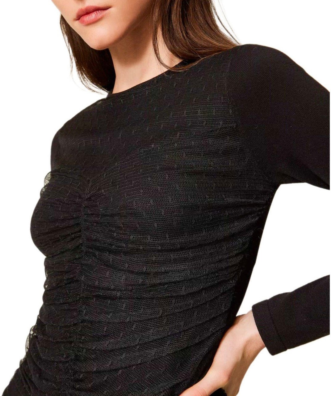 Twin-set TWINSET PLUMETIS DRESS Zwart