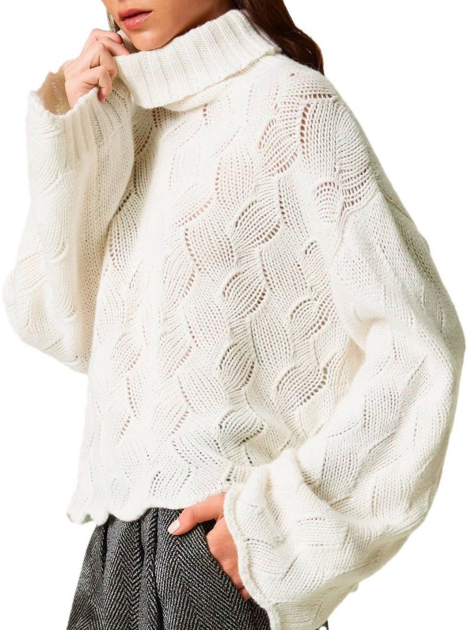 Twin-set TWINSET TURTLENECK SWEATER Wit