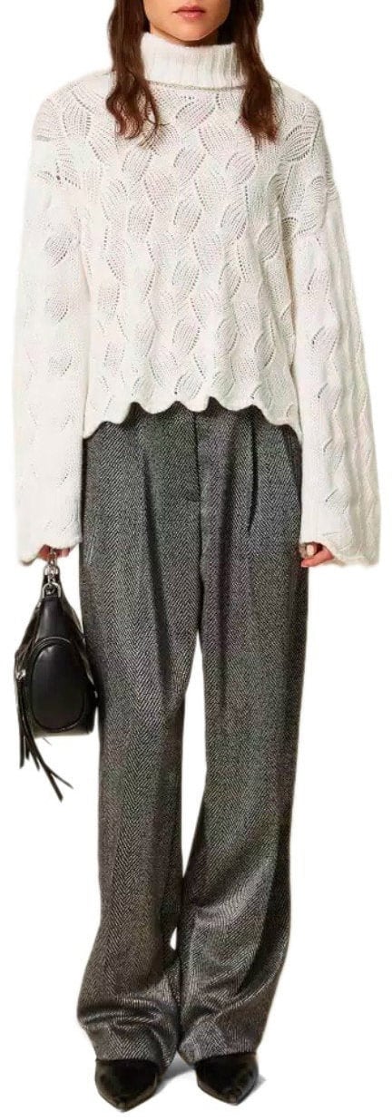 Twin-set TWINSET TURTLENECK SWEATER Wit