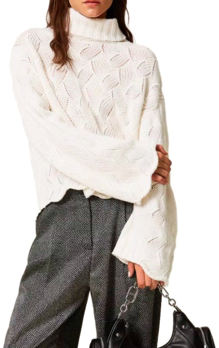 Twin-set TWINSET TURTLENECK SWEATER Wit