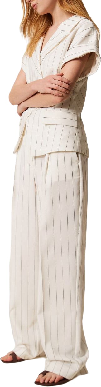 Twin-set Rtw Off White Pinstripe Wit