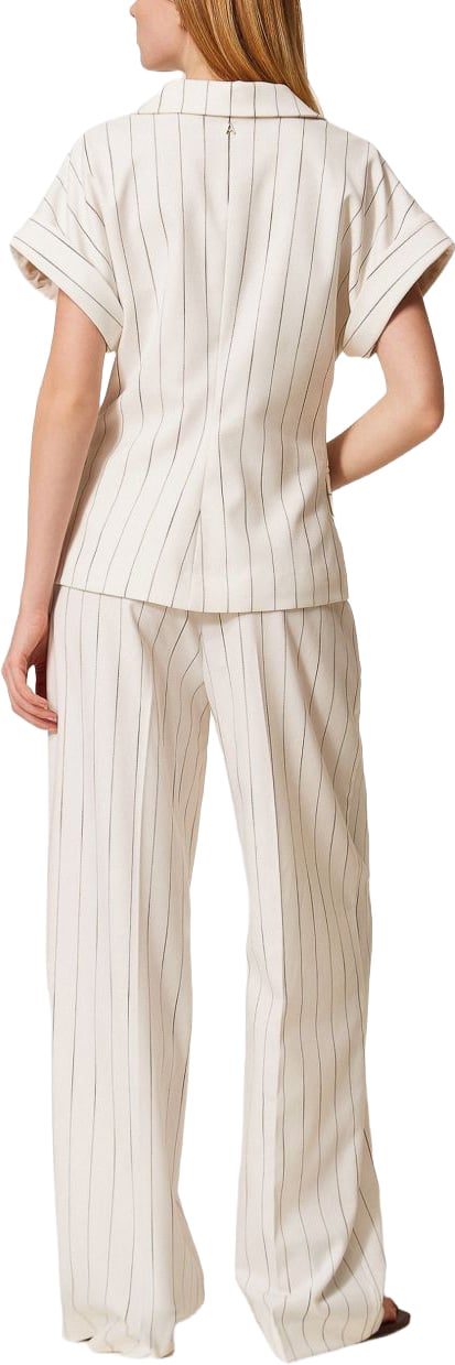 Twin-set Rtw Off White Pinstripe Wit
