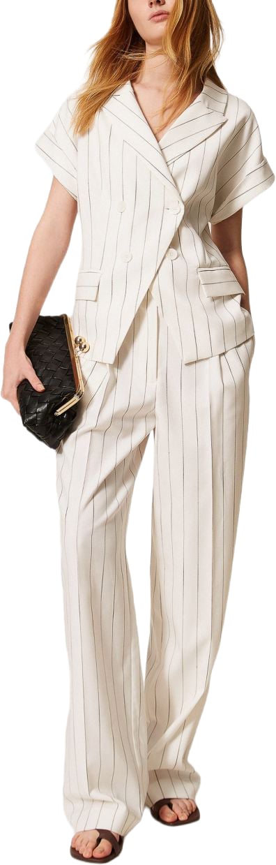Twin-set Rtw Off White Pinstripe Wit