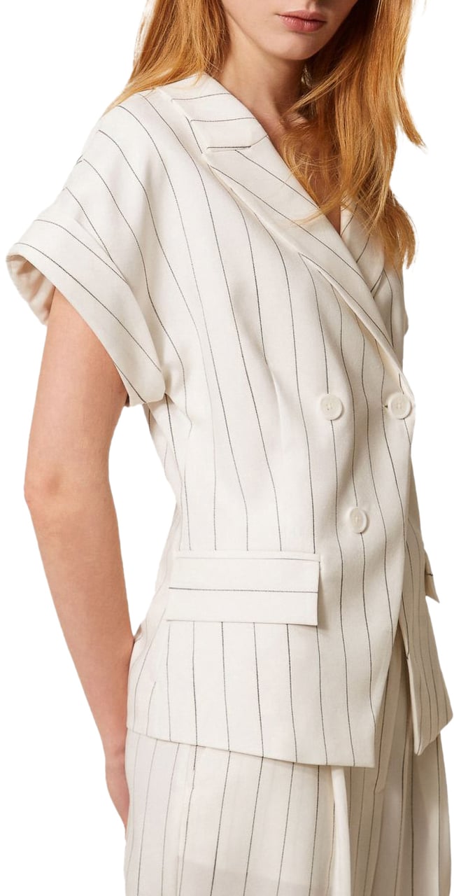 Twin-set Jackets Off White Pinstripe Wit