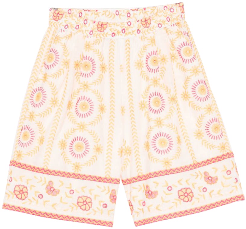 Twin-set Shorts Off Whiteorangefuchsia Wit