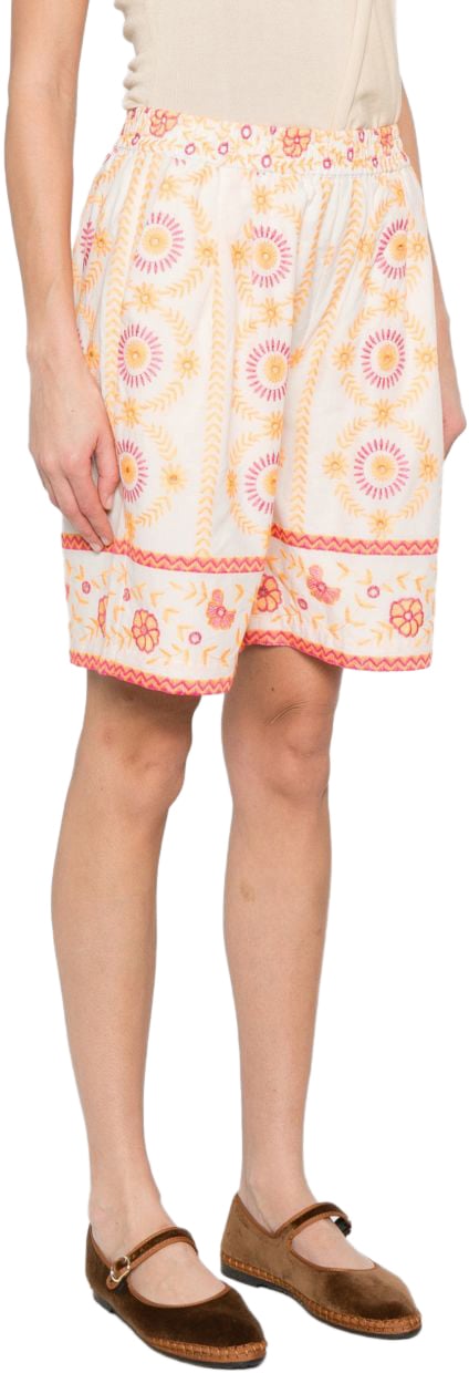 Twin-set Shorts Off Whiteorangefuchsia Wit