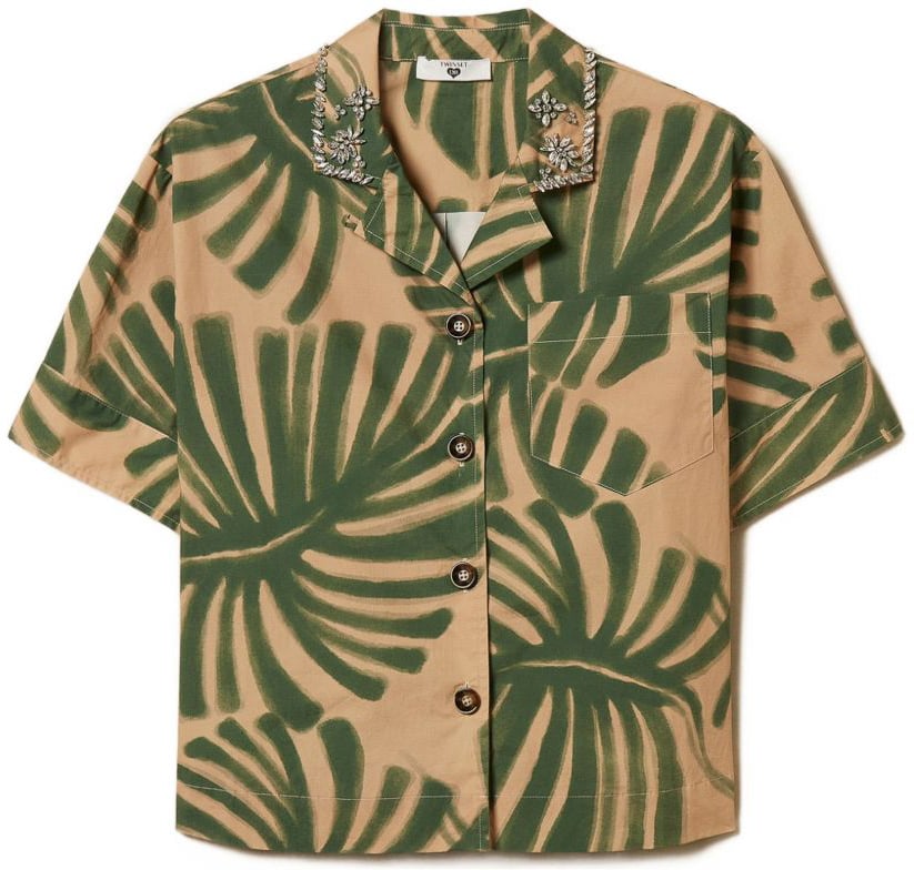 Twin-set Shirts Beige Donkergroen