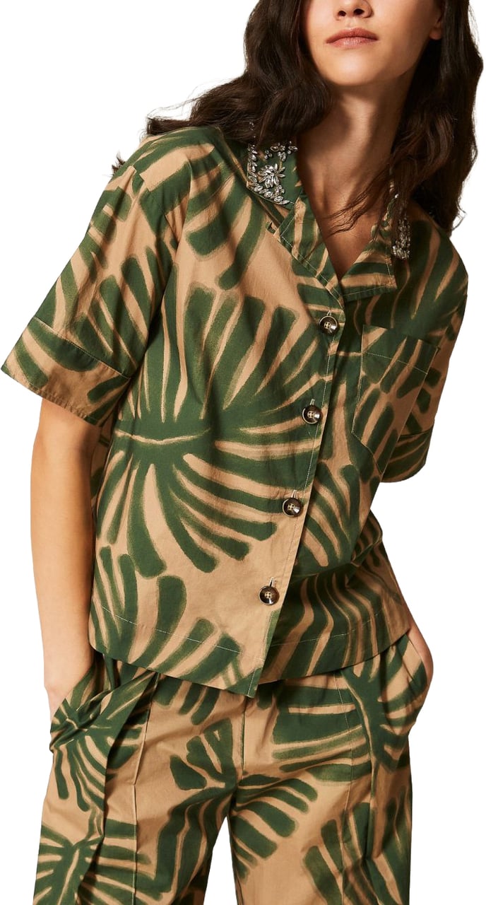 Twin-set Shirts Beige Donkergroen
