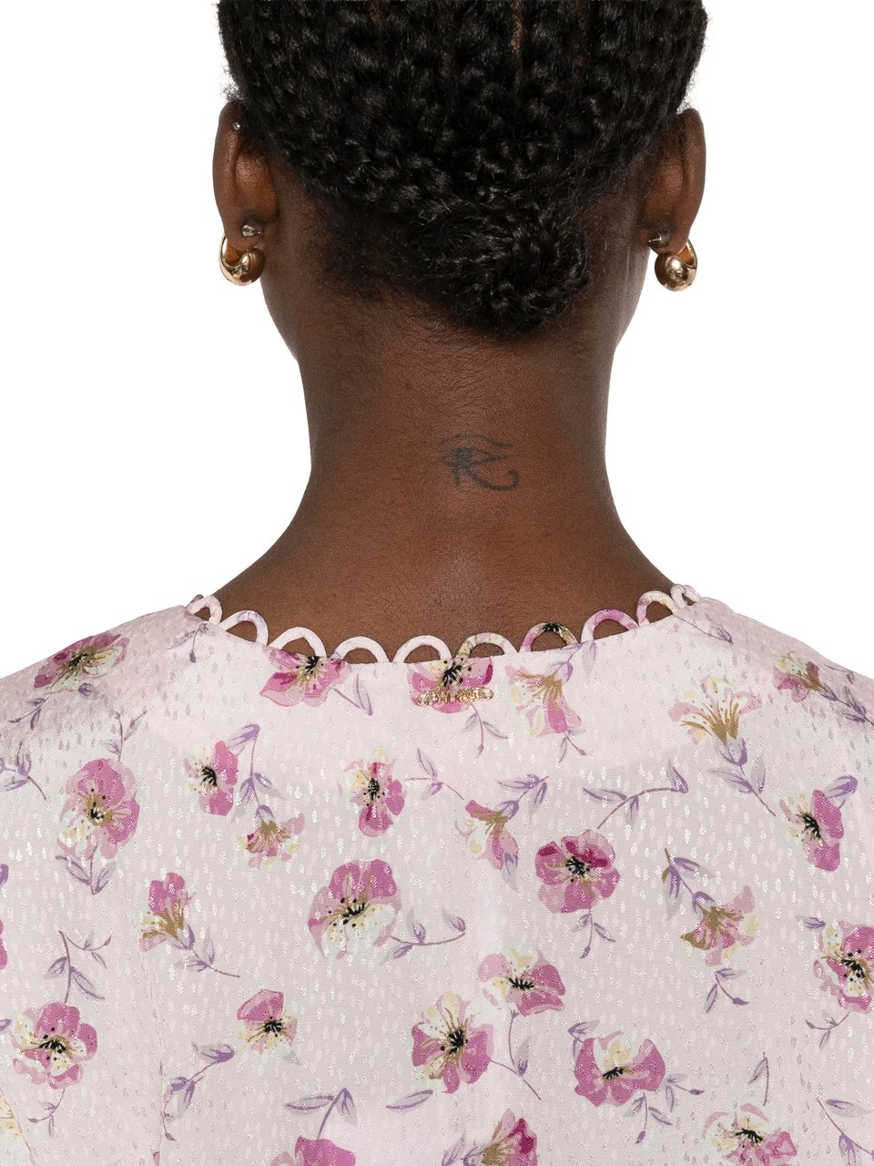 Twin-set Blusa Stampa Fiore Lightweight Viscose Top Neutraal