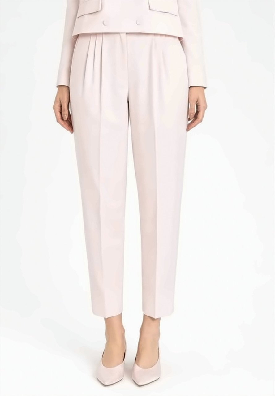 Twin-set Cropped Soft Fit Pleated Trousers Neutraal