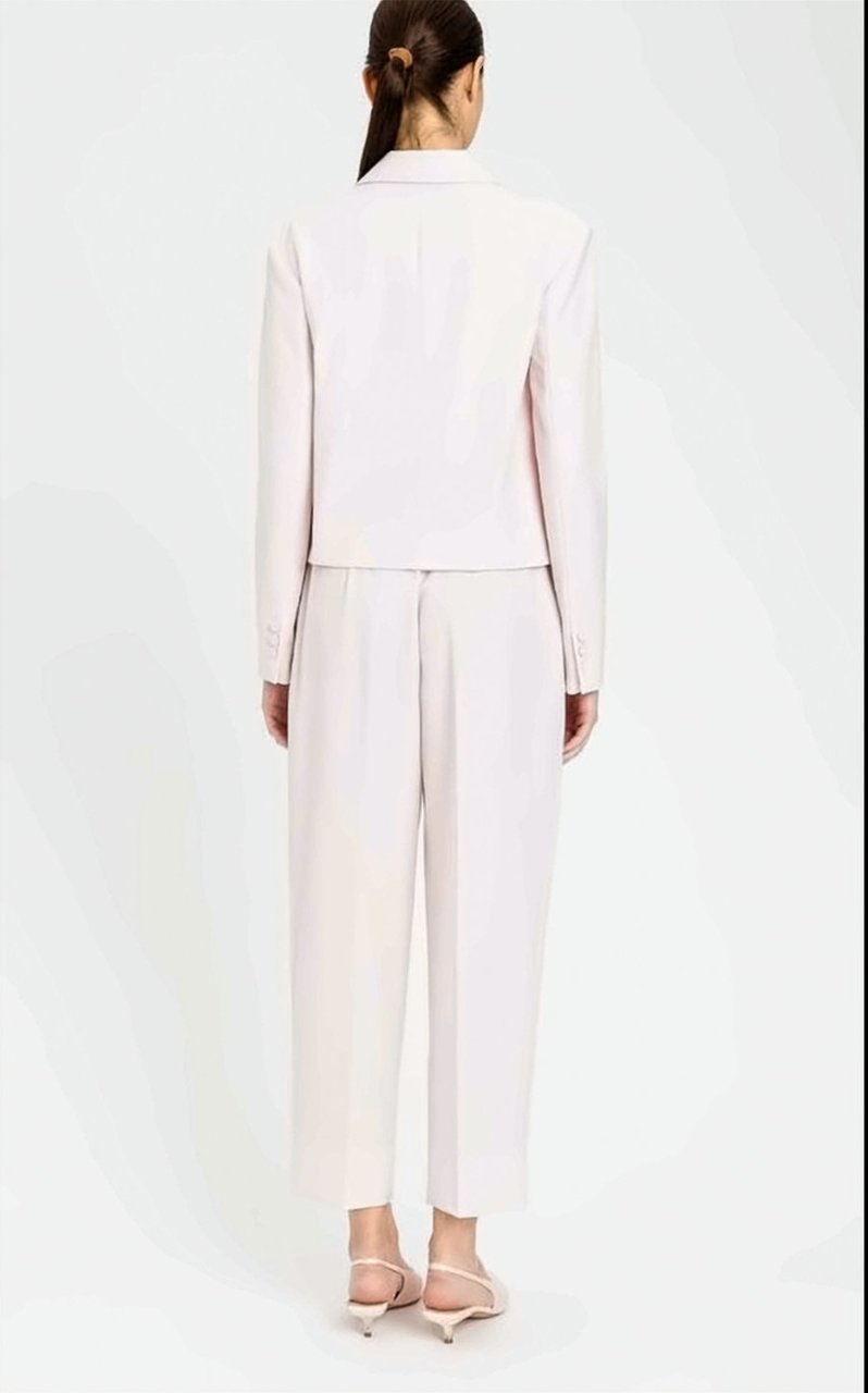 Twin-set Cropped Soft Fit Pleated Trousers Neutraal