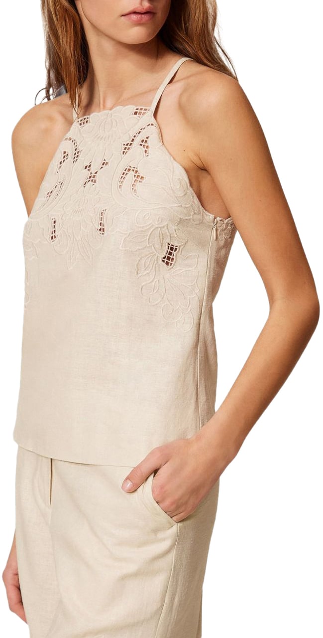 Twin-set Top Madreperla Wit