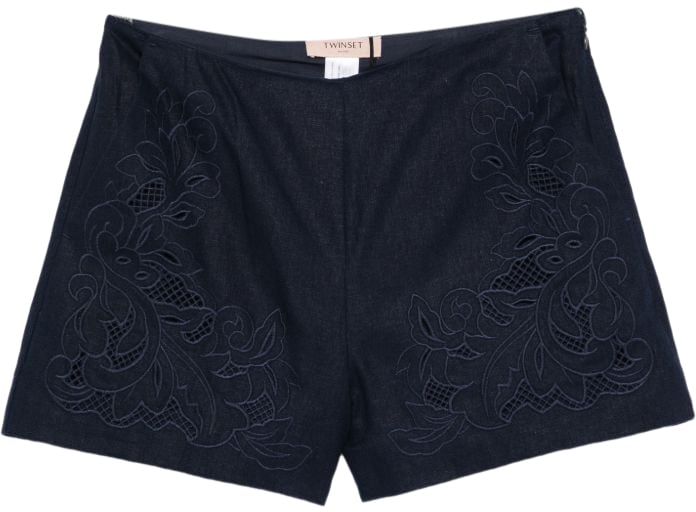 Twin-set Shorts Blue Night Blauw
