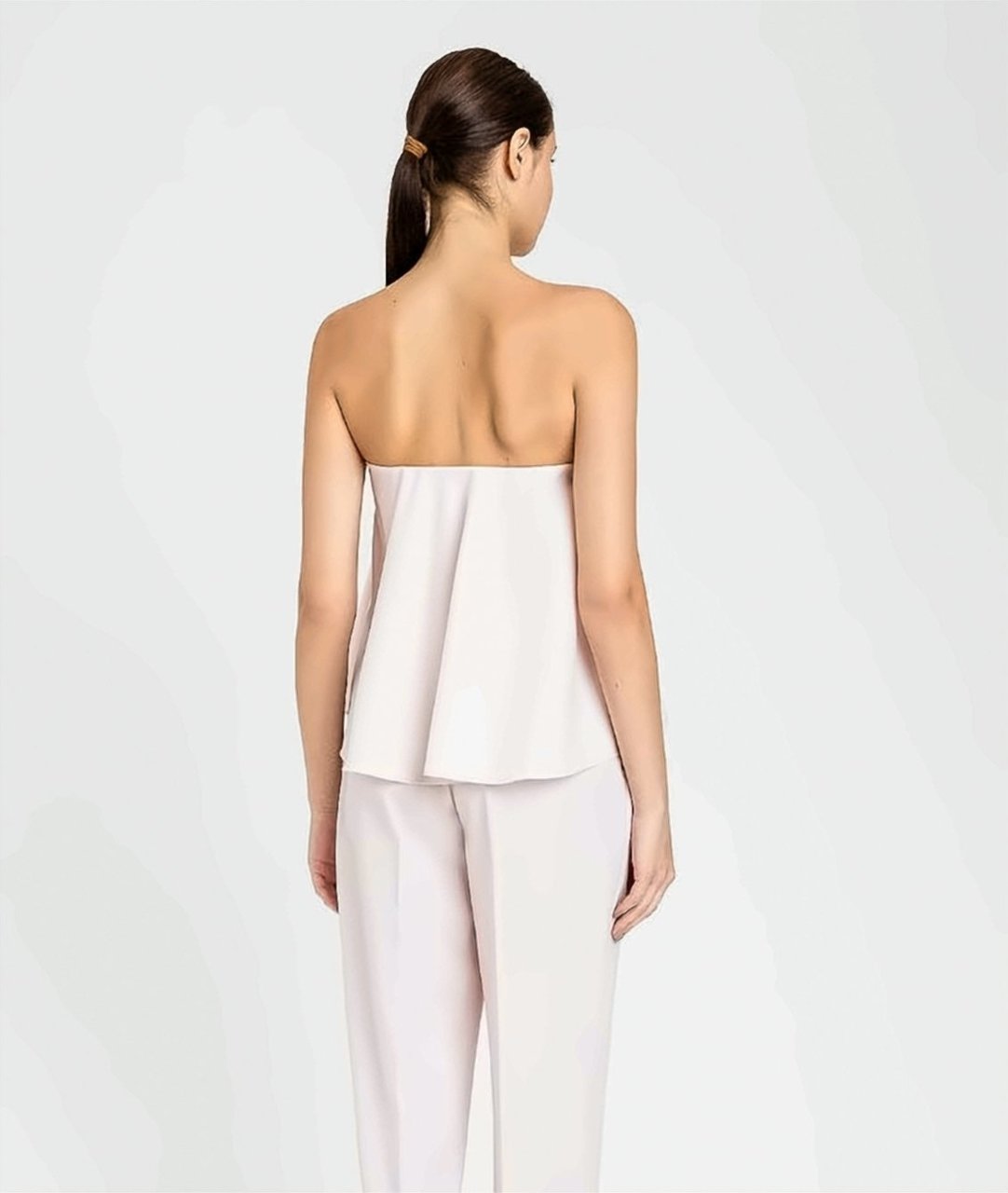 Twin-set Wool Blend Bustier A Line Top Neutraal