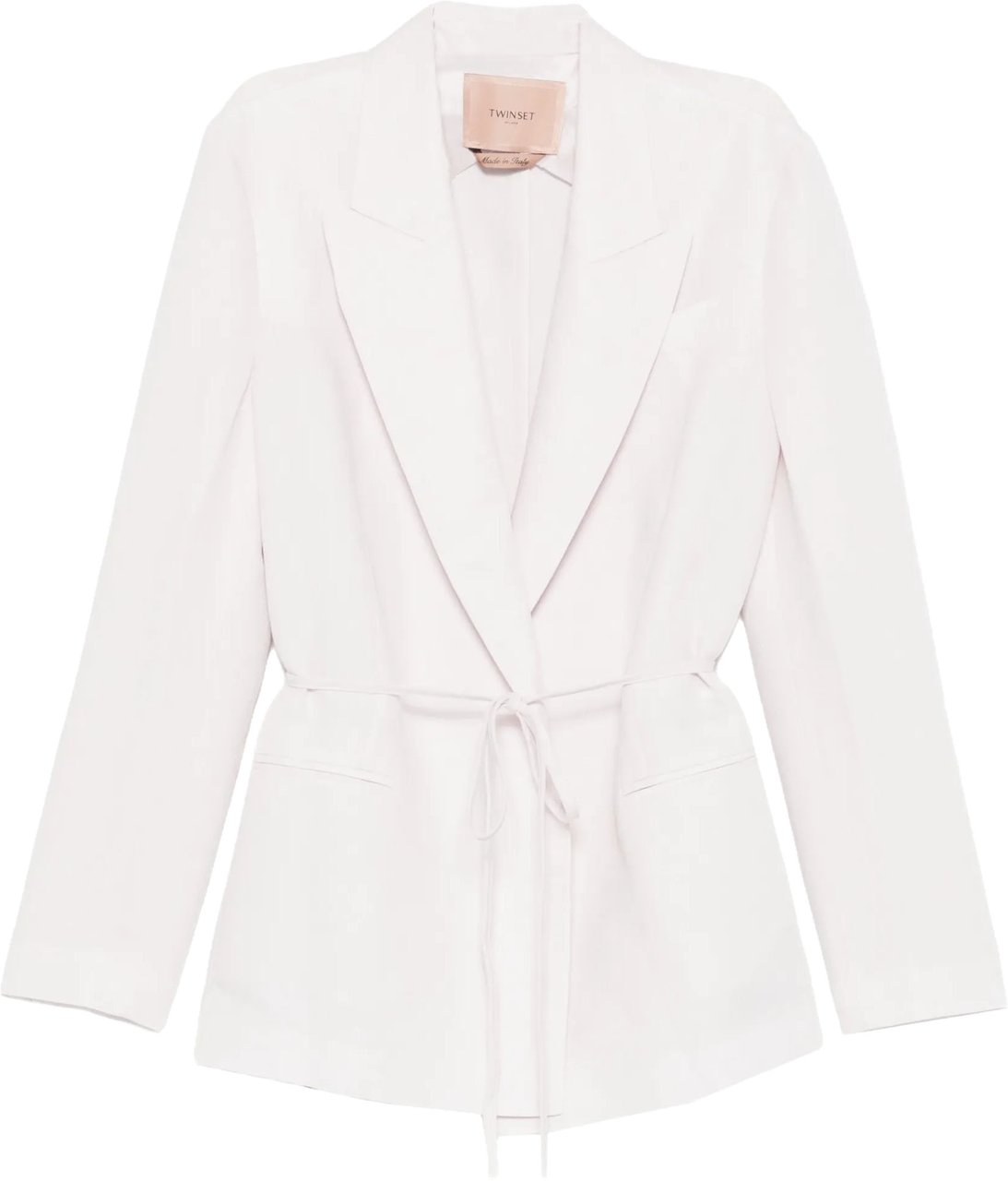 Twin-set Blazer Tailored Linen Self-Tie Blazer Wit