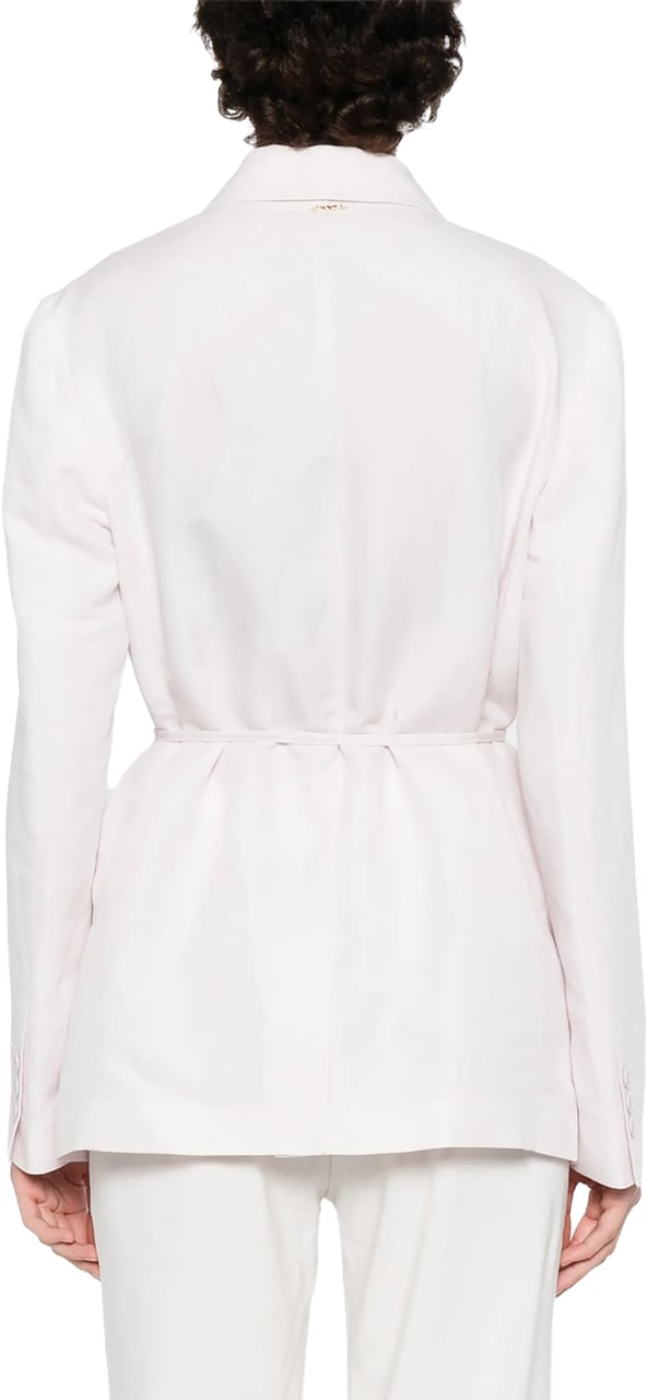 Twin-set Blazer Tailored Linen Self-Tie Blazer Wit