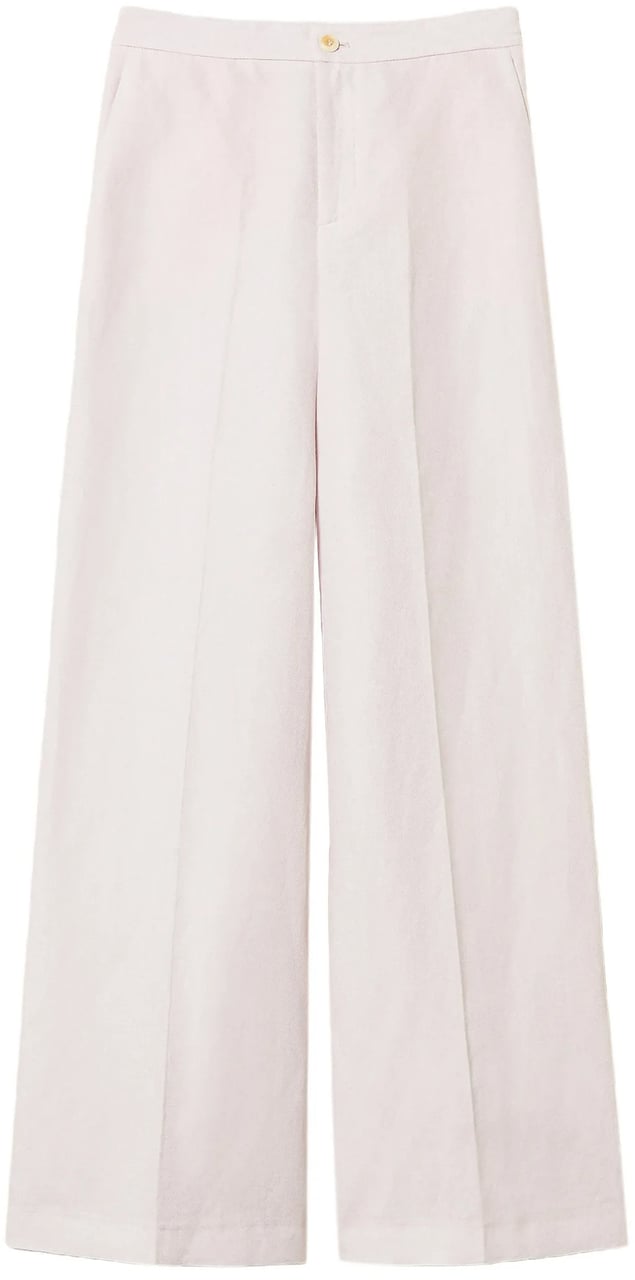 Twin-set Pantalone High-Waisted Wide-Leg Linen Pants Wit