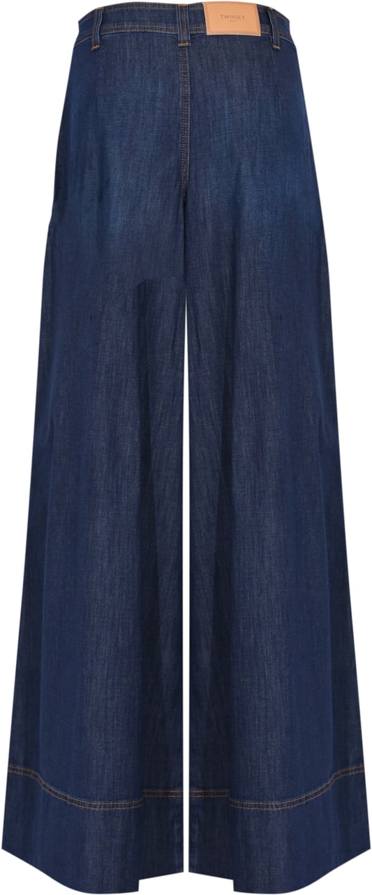 Twin-set Trousers Denim Scuro Blauw