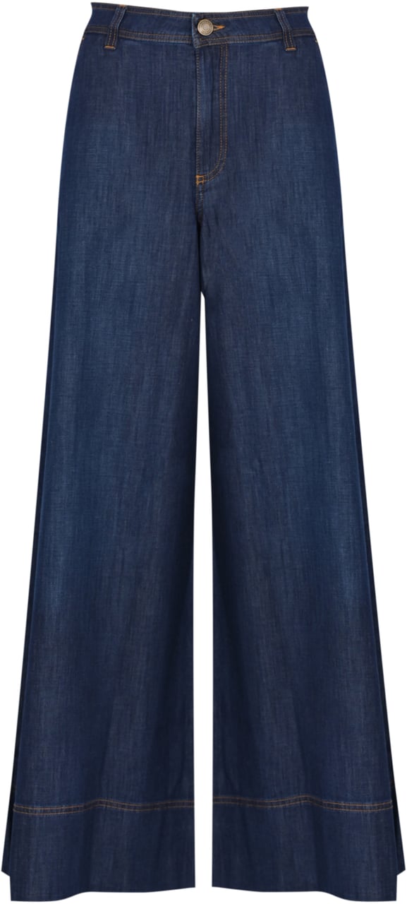 Twin-set Trousers Denim Scuro Blauw