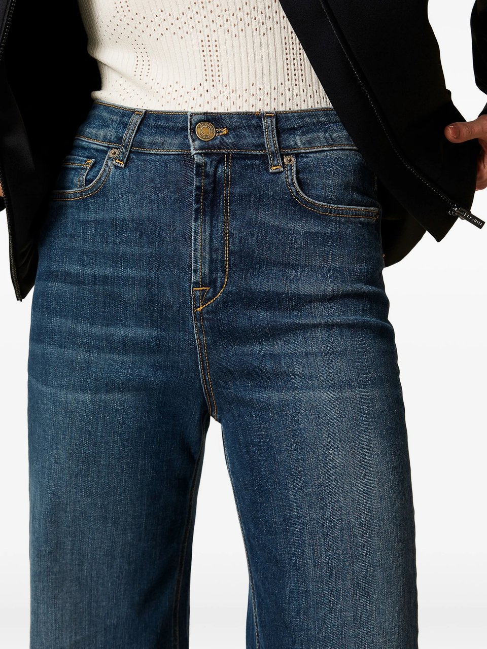 Twin-set Medium Blue Pantalone Wide-Leg Jeans Groen