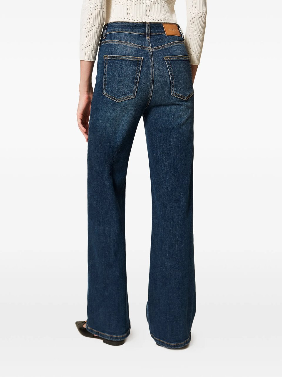 Twin-set Medium Blue Pantalone Wide-Leg Jeans Groen
